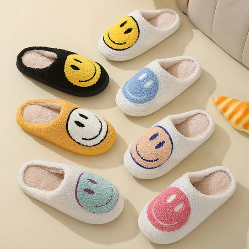 Smiley Face Hausschuh - Kuschelig rutschfest mit weichem Innenfutter