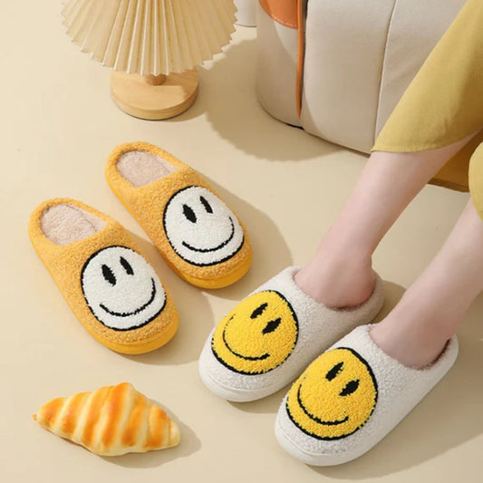 Smiley Face Hausschuh - Kuschelig rutschfest mit weichem Innenfutter