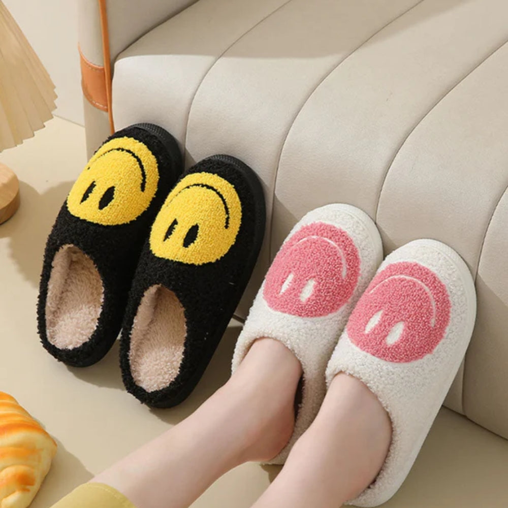 Smiley Face Hausschuh - Kuschelig rutschfest mit weichem Innenfutter