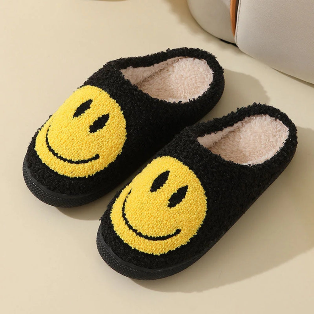 Smiley Face Hausschuh - Kuschelig rutschfest mit weichem Innenfutter