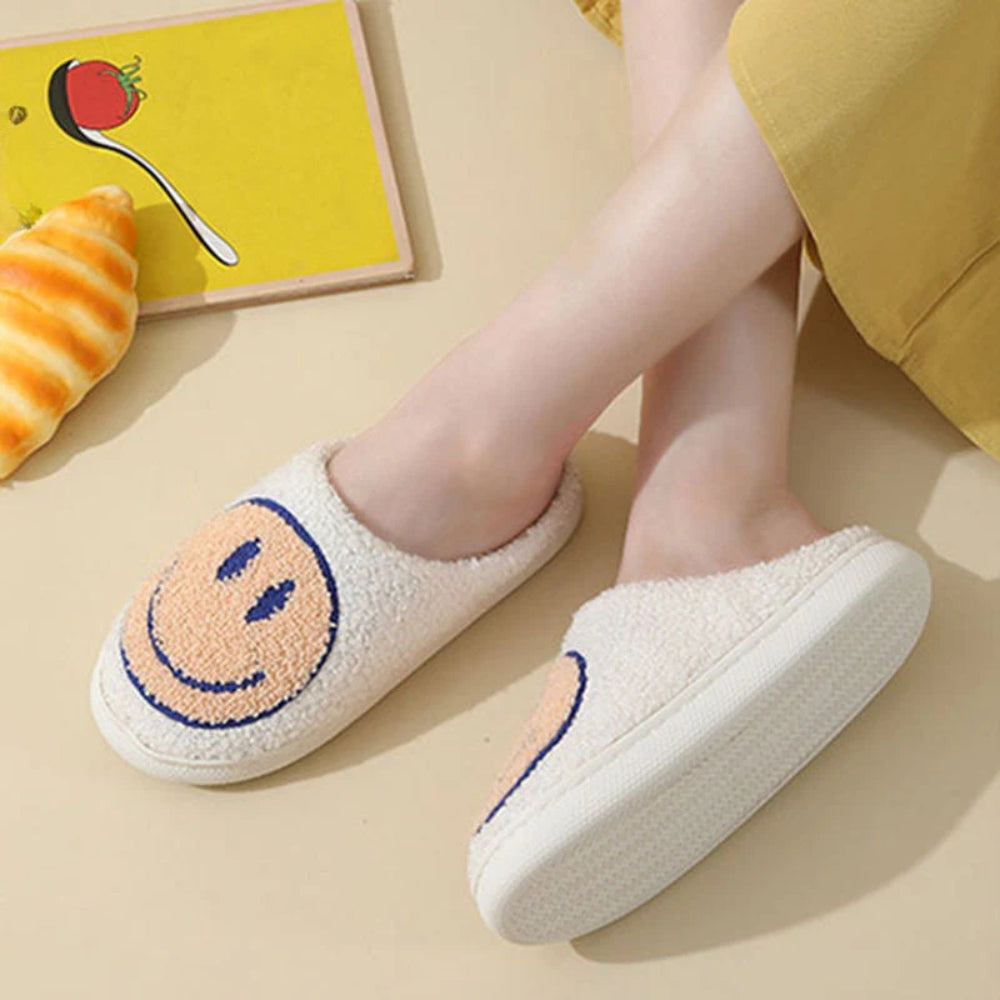 Smiley Face Hausschuh - Kuschelig rutschfest mit weichem Innenfutter