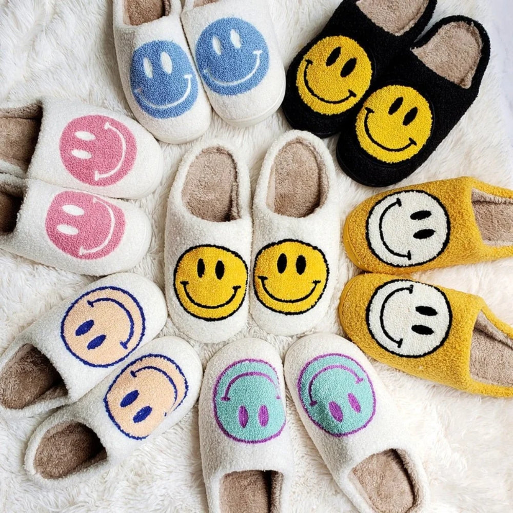 Smiley Face Hausschuh - Kuschelig rutschfest mit weichem Innenfutter