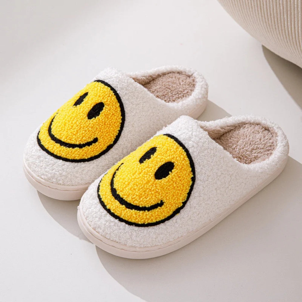 Smiley Face Hausschuh - Kuschelig rutschfest mit weichem Innenfutter