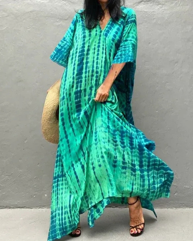 Sommerliches Damen Maxi Kleid im Boho-Stil | Fließende Länge