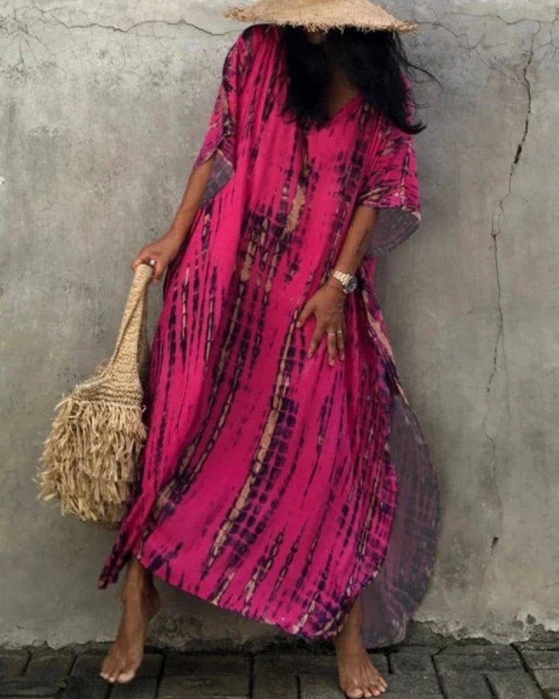 Sommerliches Damen Maxi Kleid im Boho-Stil | Fließende Länge