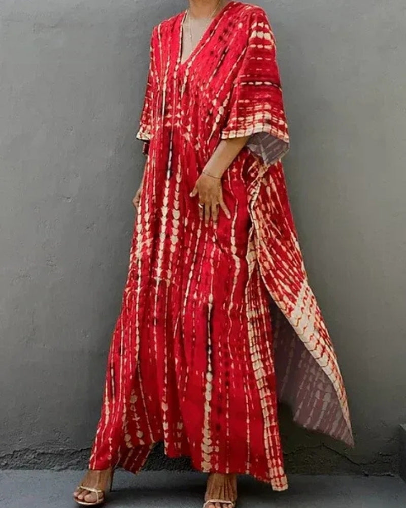 Sommerliches Damen Maxi Kleid im Boho-Stil | Fließende Länge