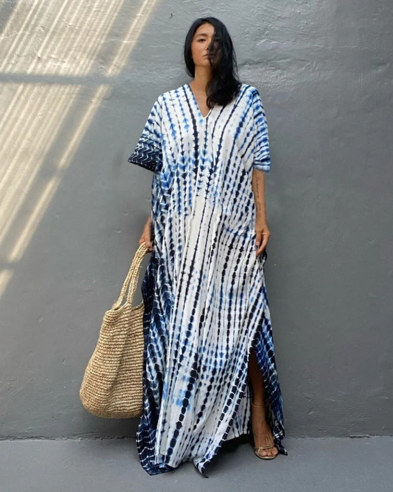 Sommerliches Damen Maxi Kleid im Boho-Stil | Fließende Länge