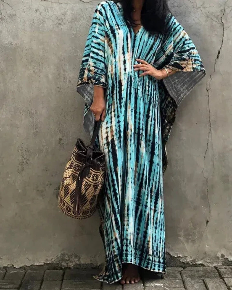 Sommerliches Damen Maxi Kleid im Boho-Stil | Fließende Länge