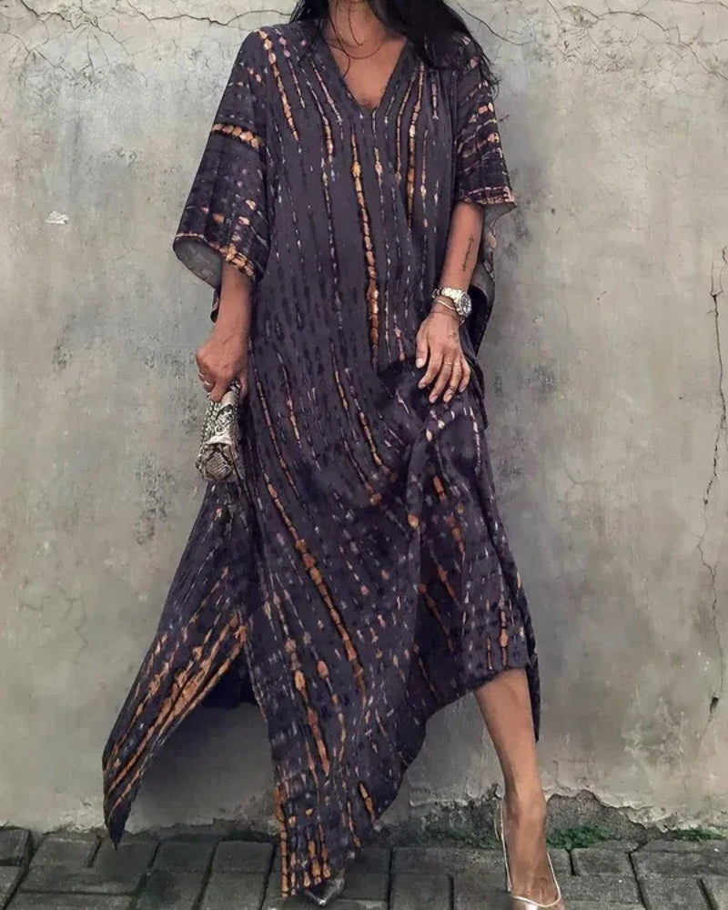 Sommerliches Damen Maxi Kleid im Boho-Stil | Fließende Länge