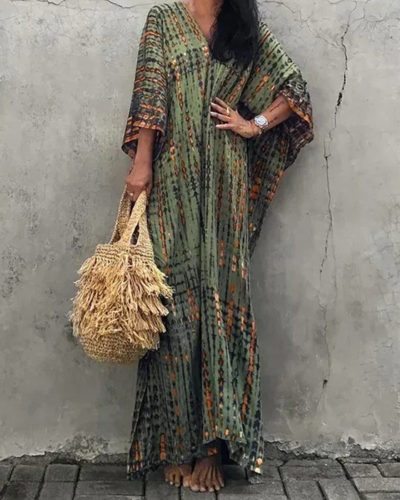 Sommerliches Damen Maxi Kleid im Boho-Stil | Fließende Länge