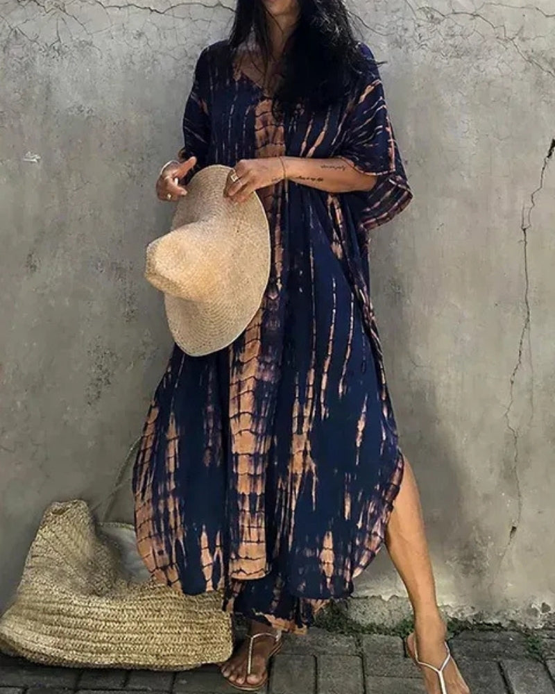 Sommerliches Damen Maxi Kleid im Boho-Stil | Fließende Länge