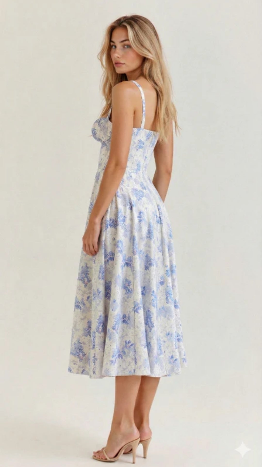 Sommerliches Damen Sommerkleid Midi mit Schlitz | Leichte Silhouette