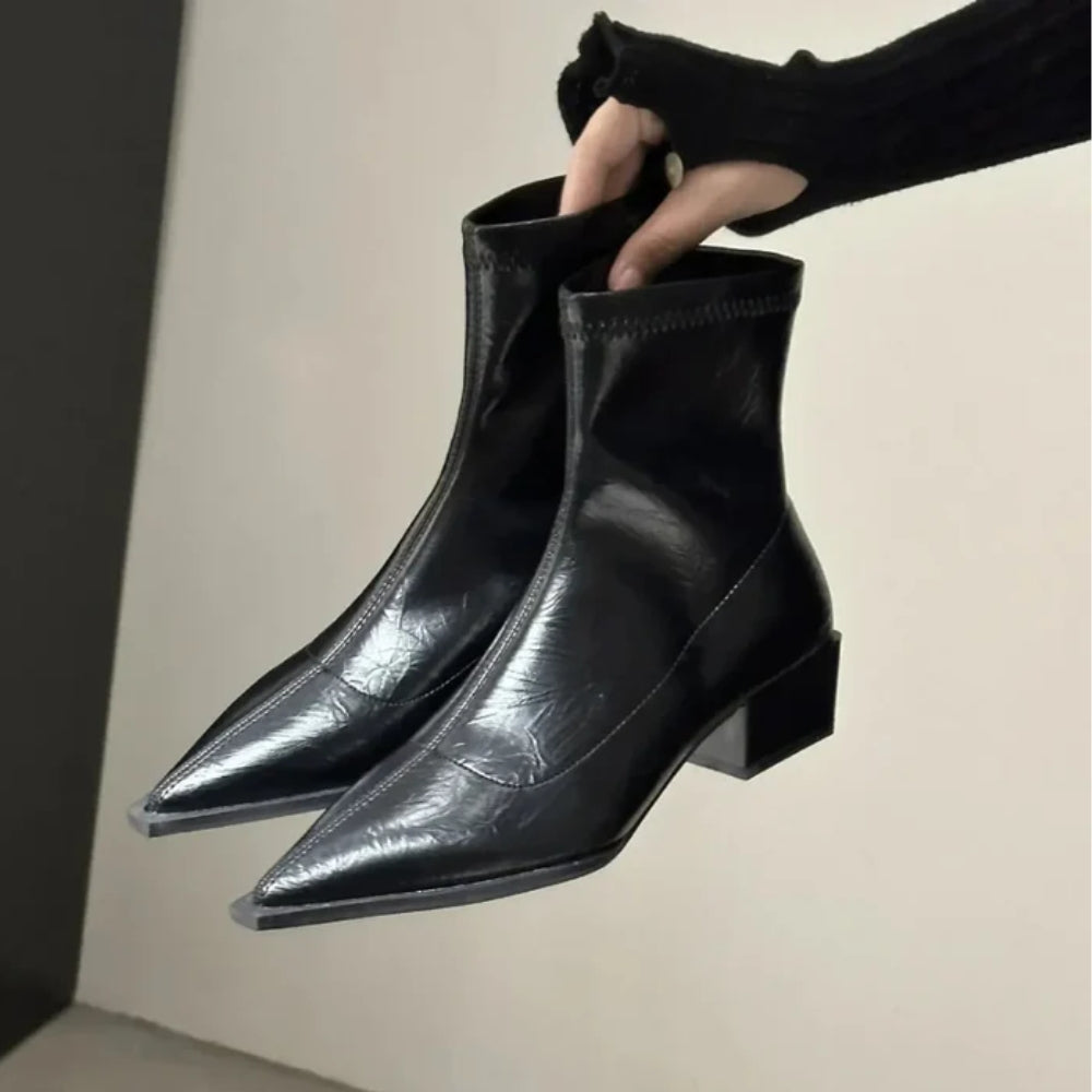 Spitze Stiefeletten für Damen – Schuhe für Büro und Abend