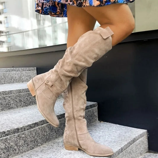 Stiefel mit mittelhohem Absatz – Bequeme, rutschfeste Sohle für den Alltag