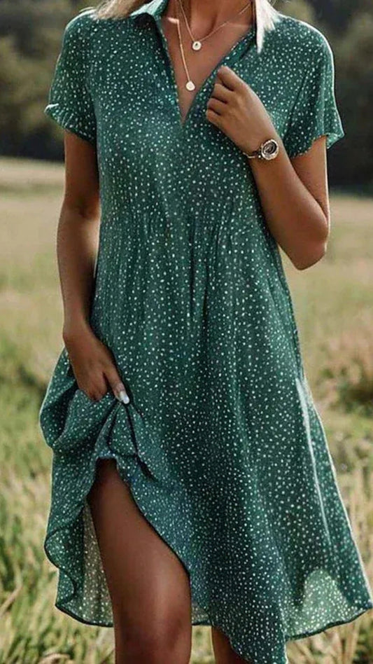 Strand Sommerkleid Damen gepunktet | Midi