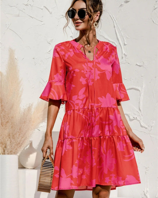 Strand Sommerkleid für Damen mit V-Ausschnitt | Midi