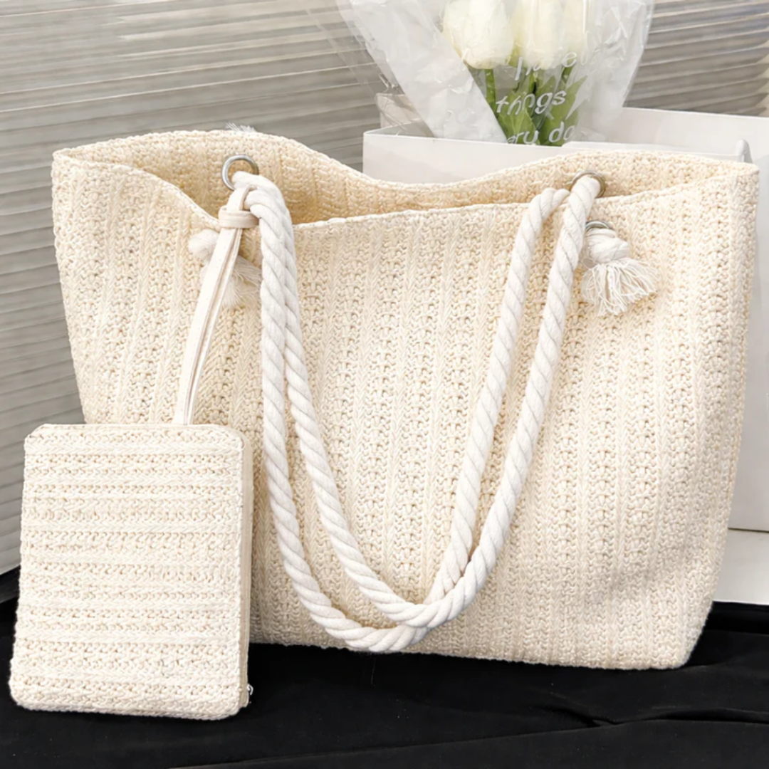 Strandbereit Damen Strand Tote Bag mit Seilhenkeln | Groß