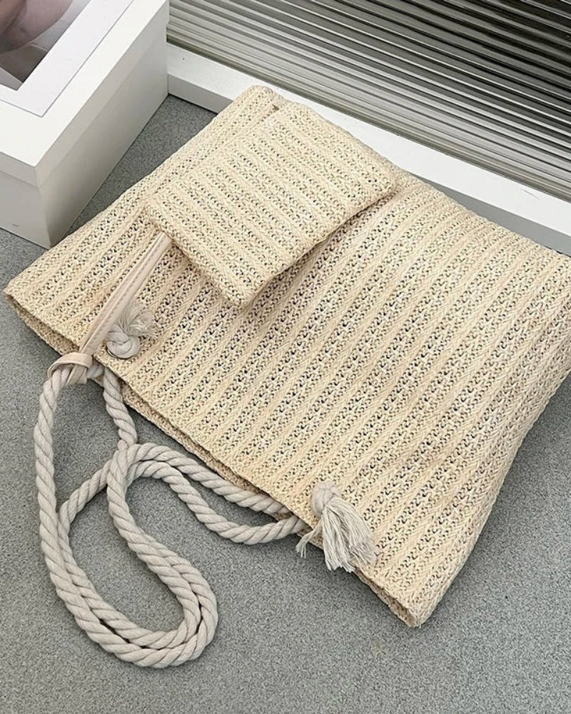 Strandbereit Damen Strand Tote Bag mit Seilhenkeln | Groß