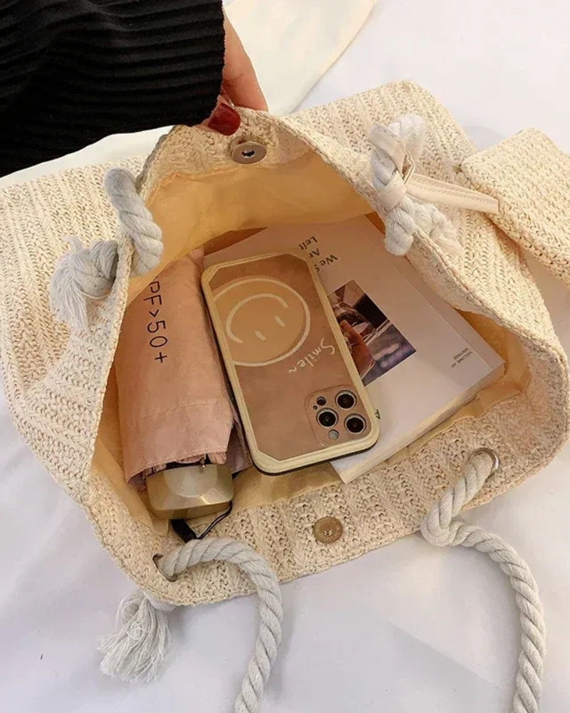 Strandbereit Damen Strand Tote Bag mit Seilhenkeln | Groß