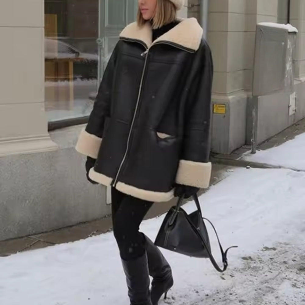 Streetwear-Winterjacke – abnehmbare Kapuze und Fleecefutter