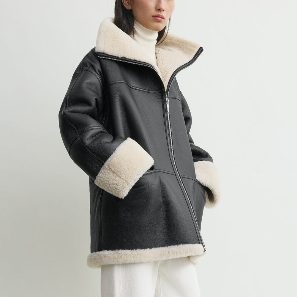 Streetwear-Winterjacke – abnehmbare Kapuze und Fleecefutter