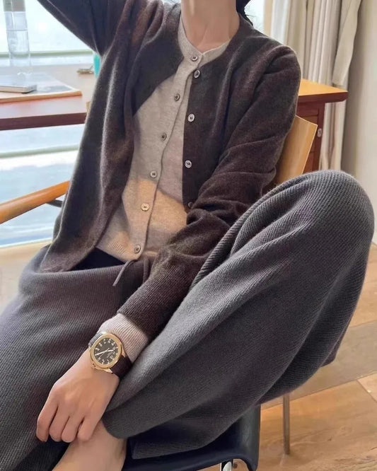 Strickjacke Damen 100% Kaschmir – Klassischer Pullover für Herbst und Winter