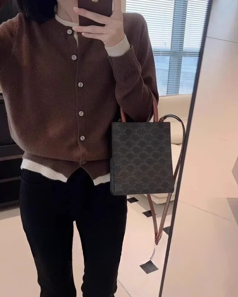 Strickjacke Damen 100% Kaschmir – Klassischer Pullover für Herbst und Winter