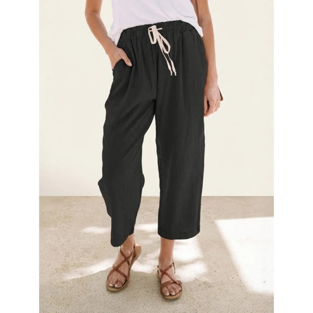 Sude | Damen Hose mit Kordelzug schmal geschnitten modern