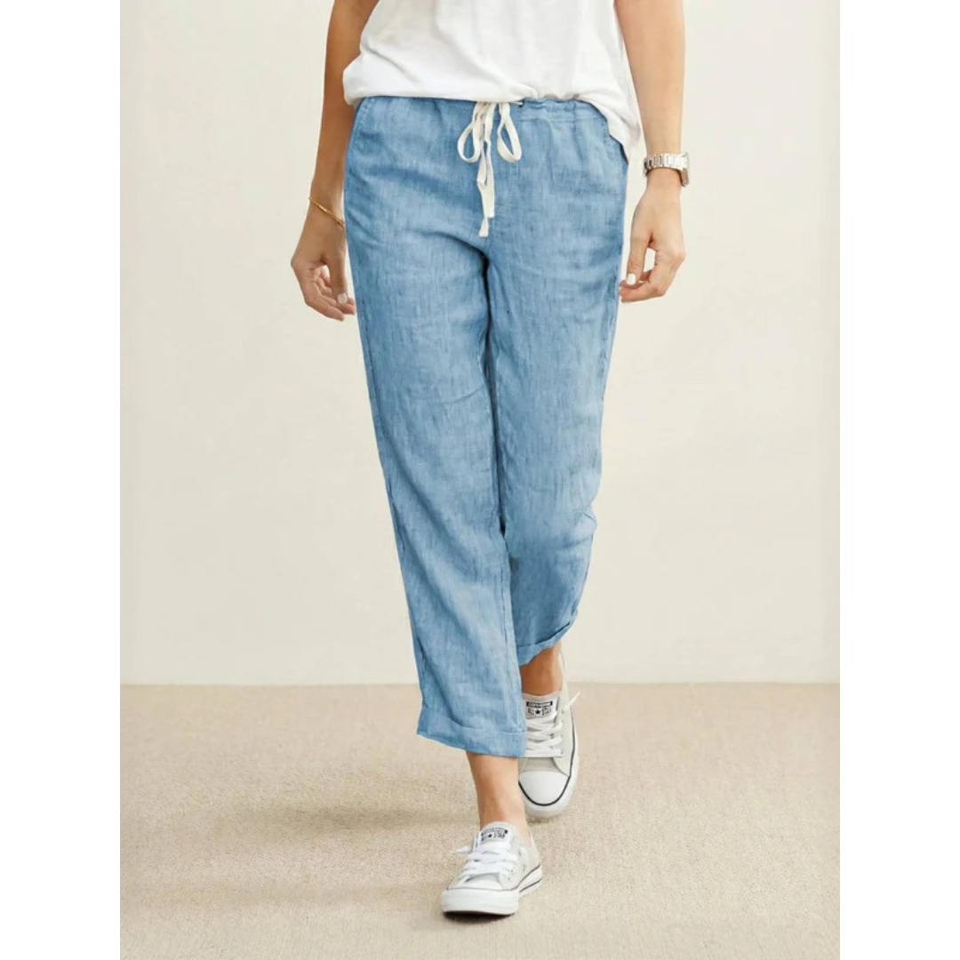 Sude | Damen Hose mit Kordelzug schmal geschnitten modern
