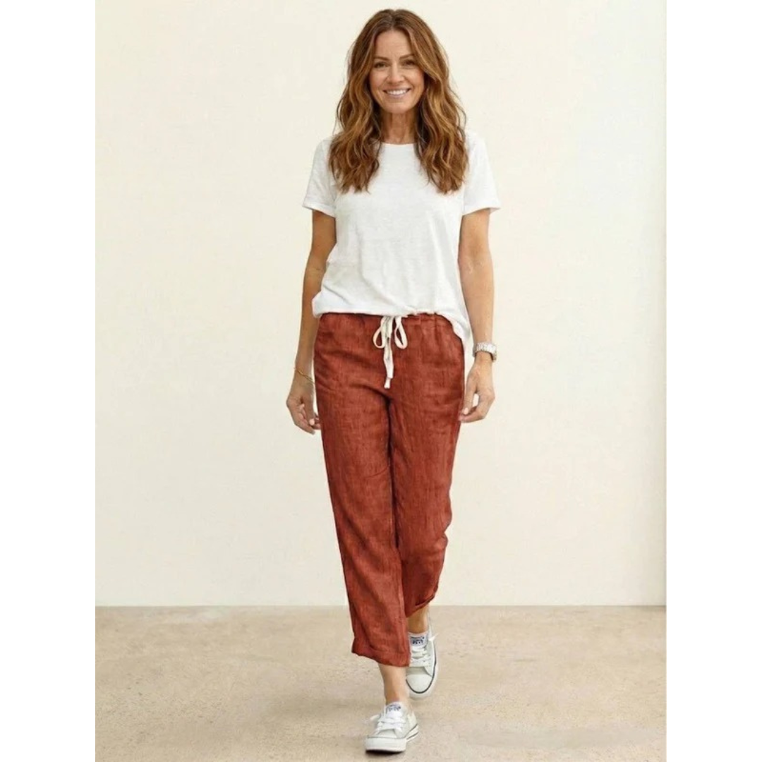 Sude | Damen Hose mit Kordelzug schmal geschnitten modern