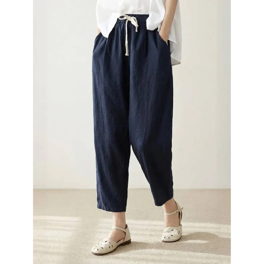 Sude | Damen Hose mit Kordelzug schmal geschnitten modern