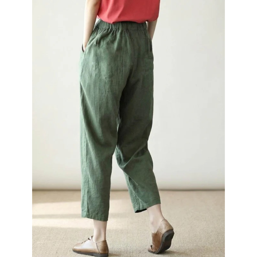 Sude | Damen Hose mit Kordelzug schmal geschnitten modern