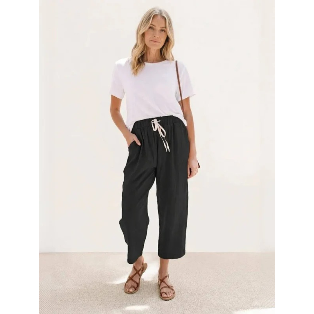 Sude | Damen Hose mit Kordelzug schmal geschnitten modern