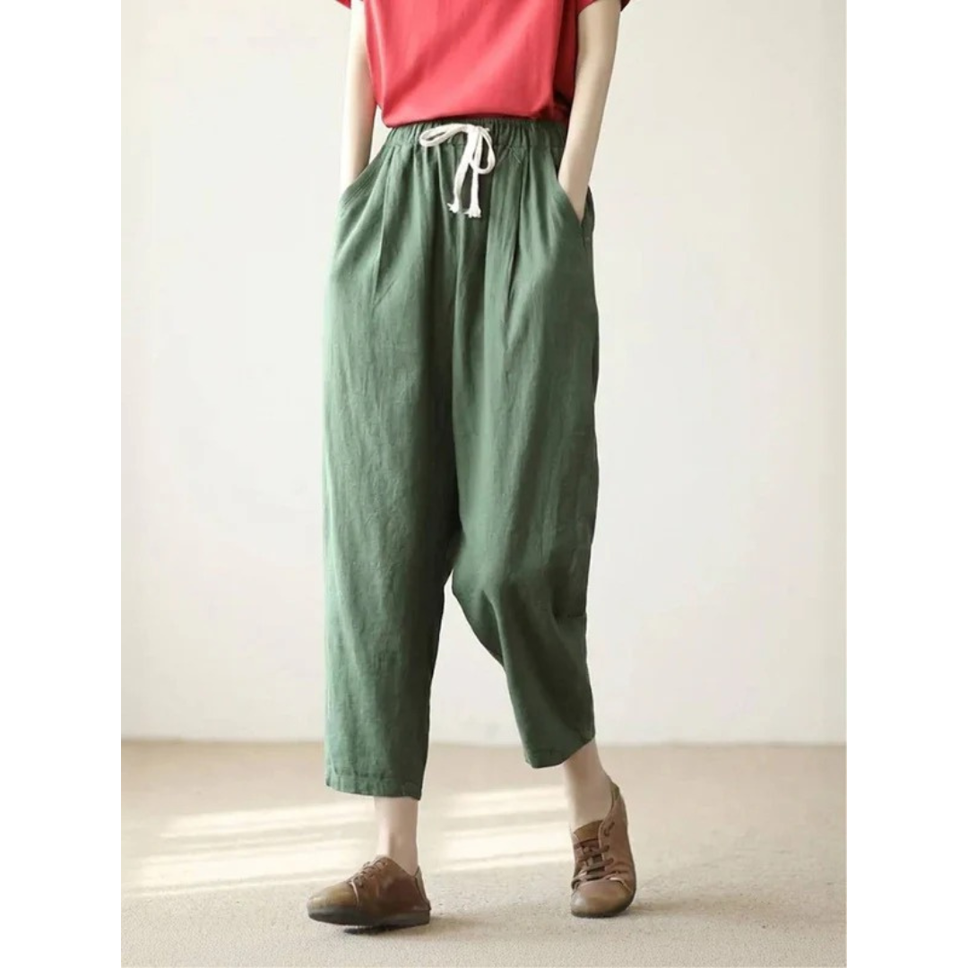 Sude | Damen Hose mit Kordelzug schmal geschnitten modern