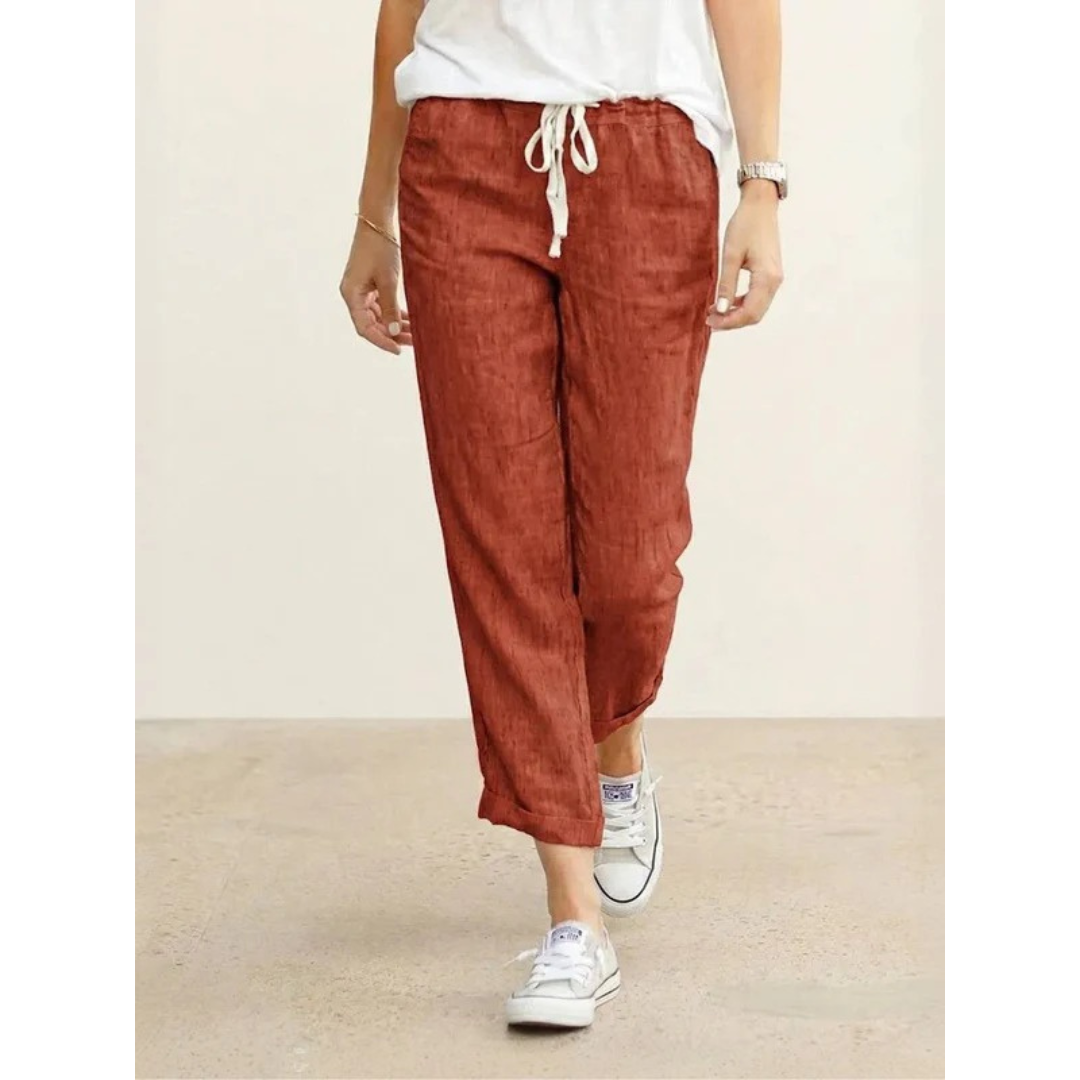 Sude | Damen Hose mit Kordelzug schmal geschnitten modern