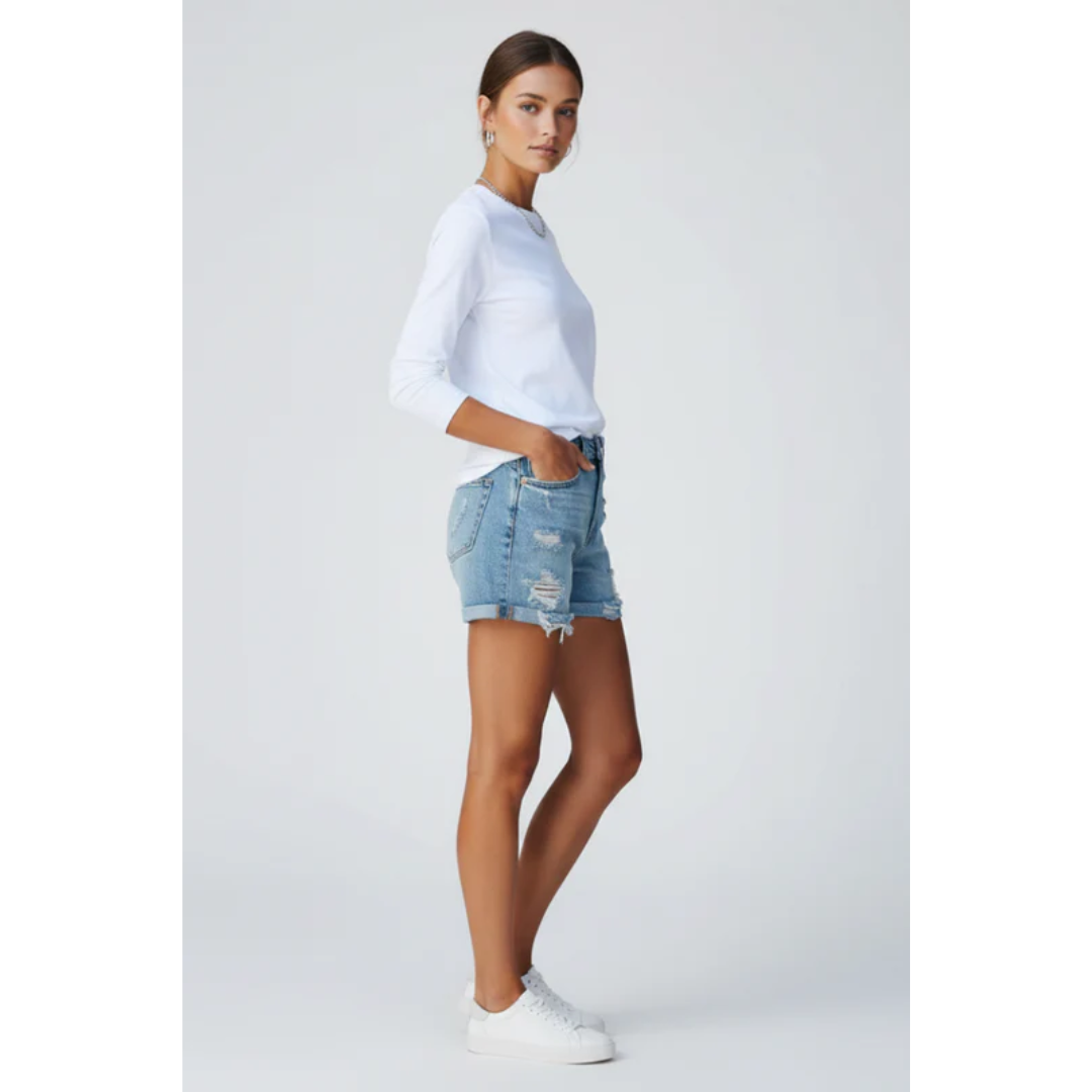 Svenja | Damen Shorts Für Alltag Mit Fransen Saum