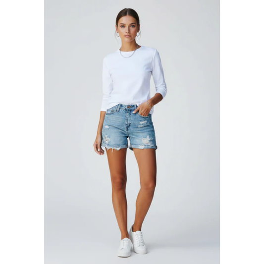 Svenja | Damen Shorts Für Alltag Mit Fransen Saum