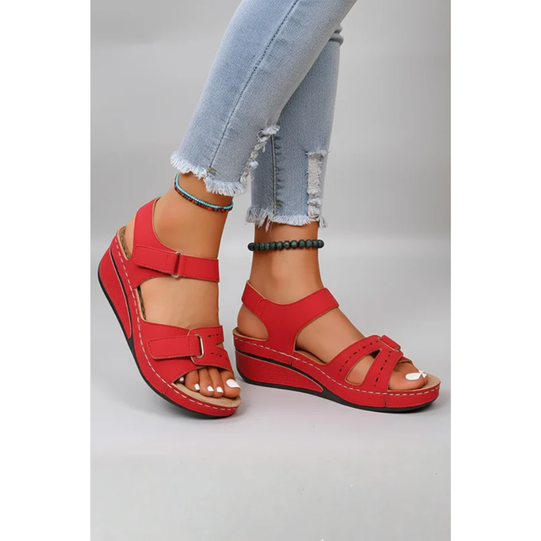 Tabea | Damen Keil Sandalen Mit Riemen Für Alltag