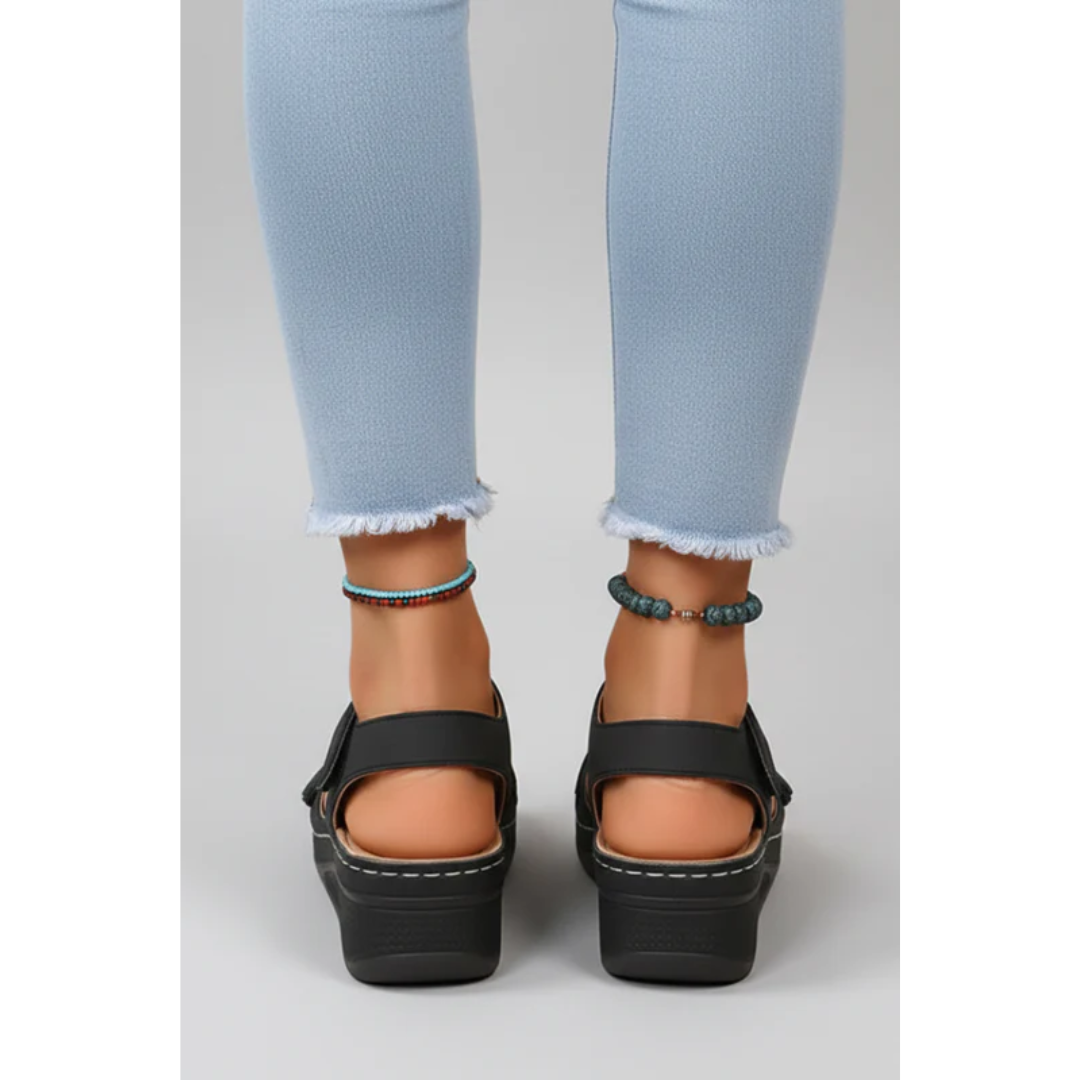 Tabea | Damen Keil Sandalen Mit Riemen Für Alltag