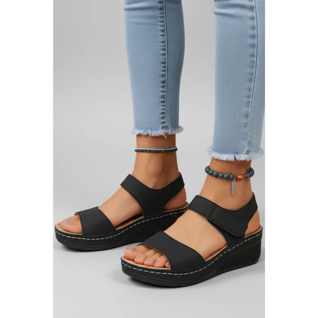 Tabea | Damen Keil Sandalen Mit Riemen Für Alltag
