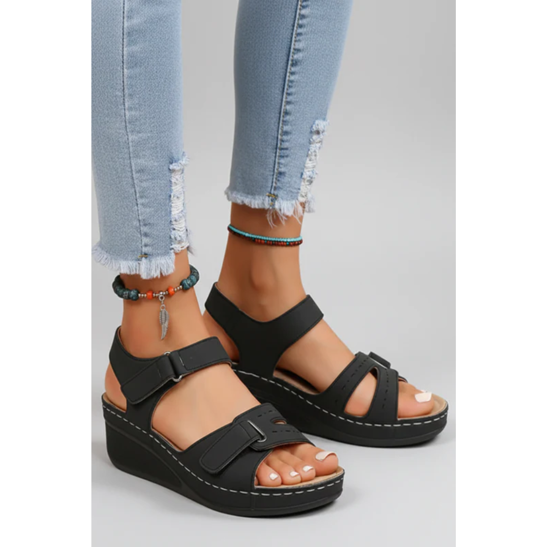 Tabea | Damen Keil Sandalen Mit Riemen Für Alltag