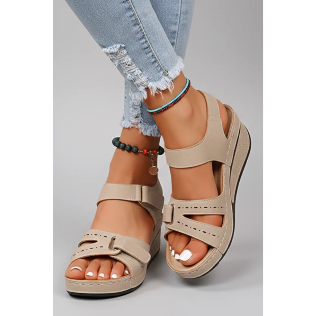Tabea | Damen Keil Sandalen Mit Riemen Für Alltag