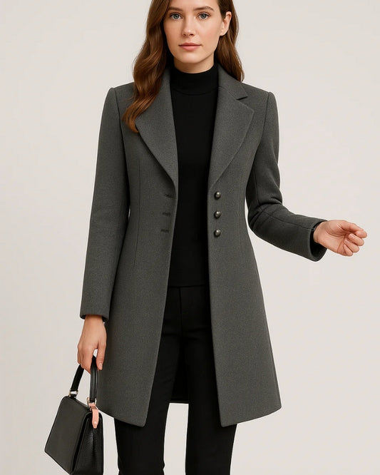 Taillierte Winterjacke für Damen – langer, eleganter Mantel für kalte Tage