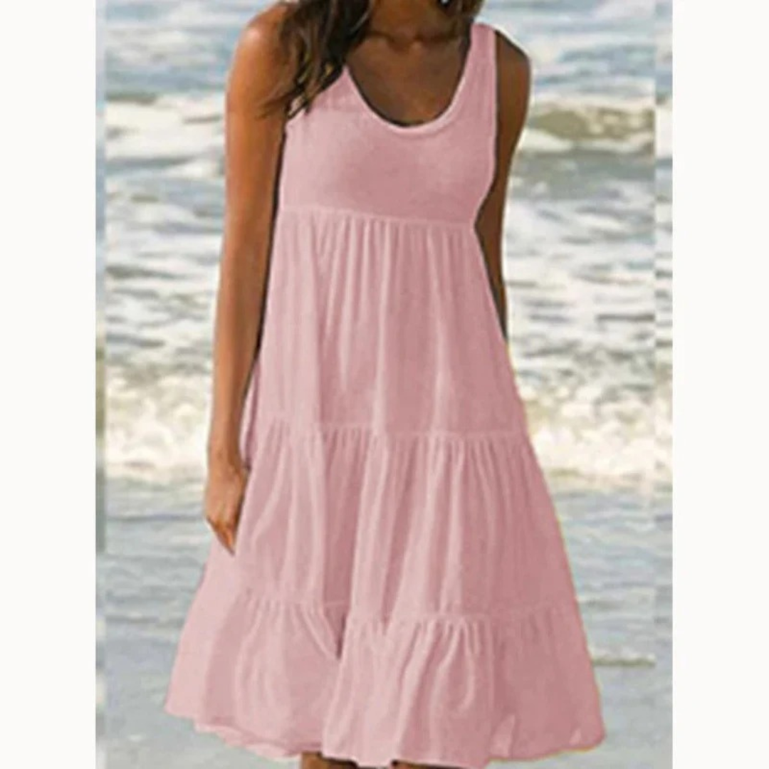 Talia | Damen Fließendes Midikleid Locker Freizeit