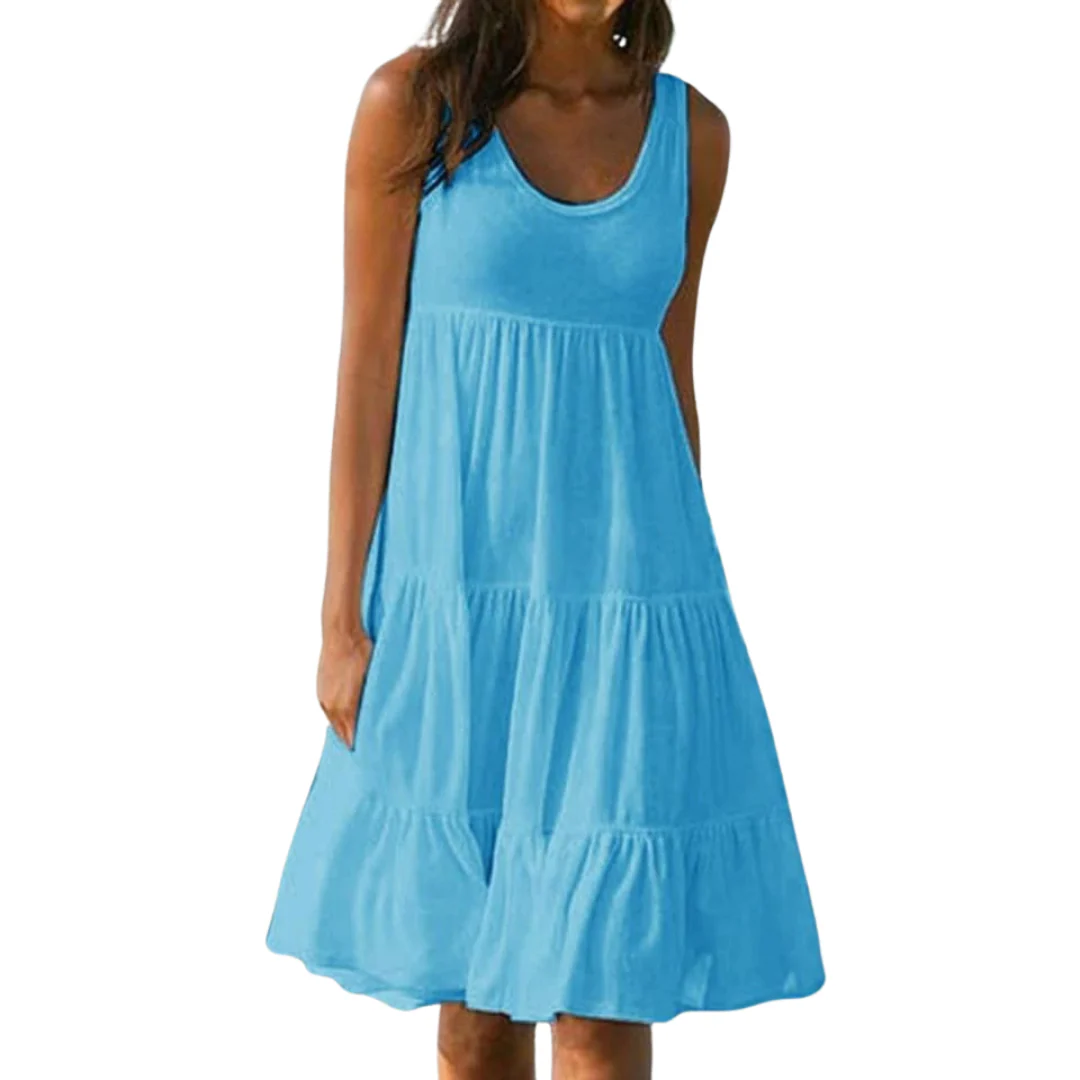 Talia | Damen Fließendes Midikleid Locker Freizeit