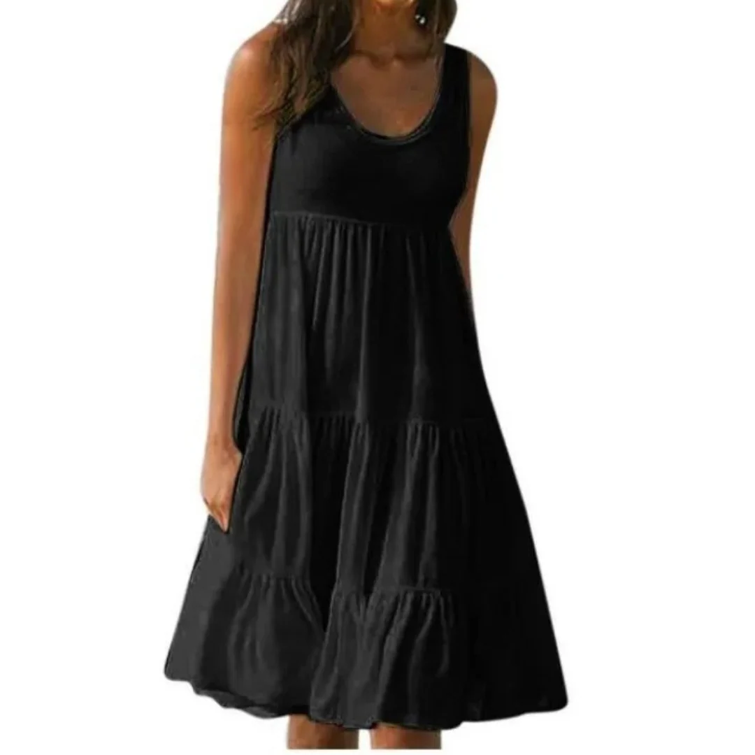 Talia | Damen Fließendes Midikleid Locker Freizeit