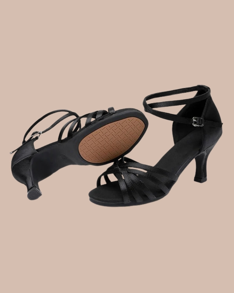Tanzschuhe Damen – Latein Tanzschuhe mit 5 cm Absatz und Satin-Design