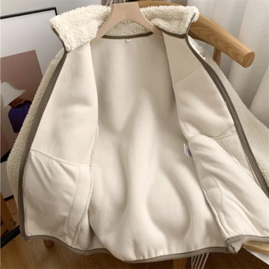 Teddy Fleece Übergangsjacke Damen – Alltagstaugliche Jacke mit Stehkragen