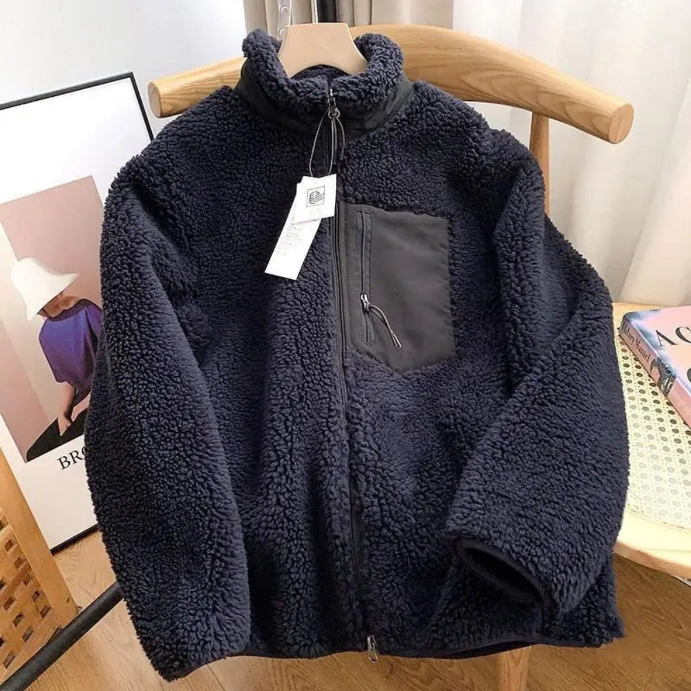 Teddy Fleece Übergangsjacke Damen – Alltagstaugliche Jacke mit Stehkragen