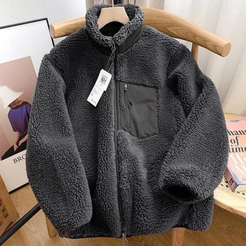 Teddy Fleece Übergangsjacke Damen – Alltagstaugliche Jacke mit Stehkragen